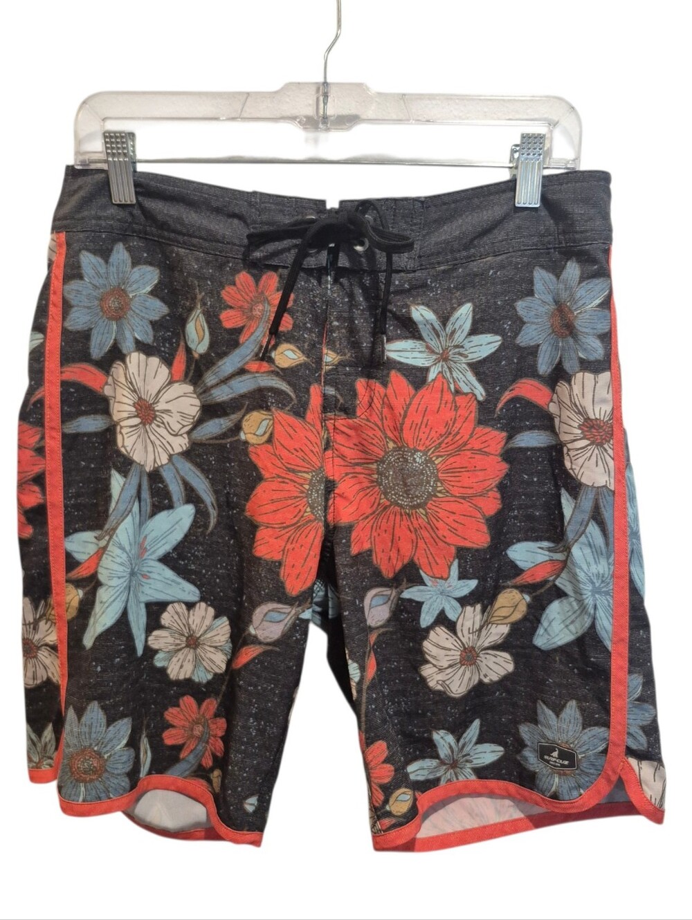 Surf Cuz Men's Board Swim Shorts 9" Size 30 4 Way Stretch Floral Surfcuz